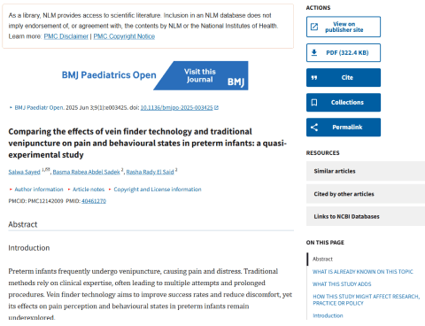 Reduces Venipuncture Pain in Preterm Infants
