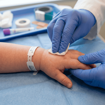 infant-venipuncture-preparation-skin-disinfection